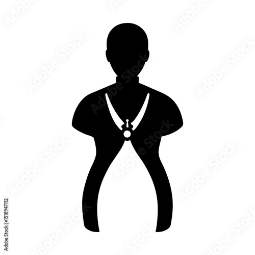 Person wearing formal jacket silhouette