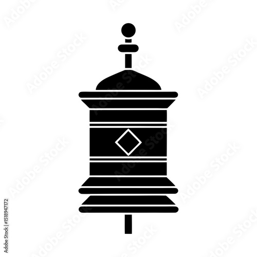 Buddhist prayer wheel vector graphic design silhouette