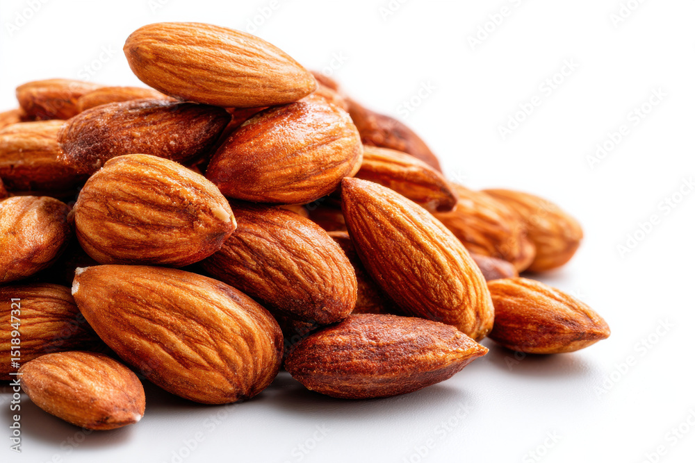 Almond nuts on white background Almond nuts on white background