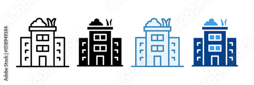 Green Roof  Icon Set Multiple Style Collection