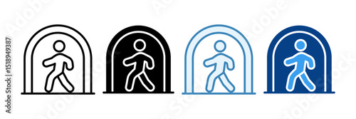 Pedestrian Zone  Icon Set Multiple Style Collection