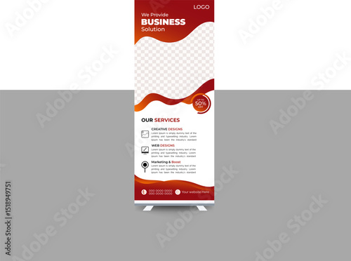 Professional business roll-up stand banner template design