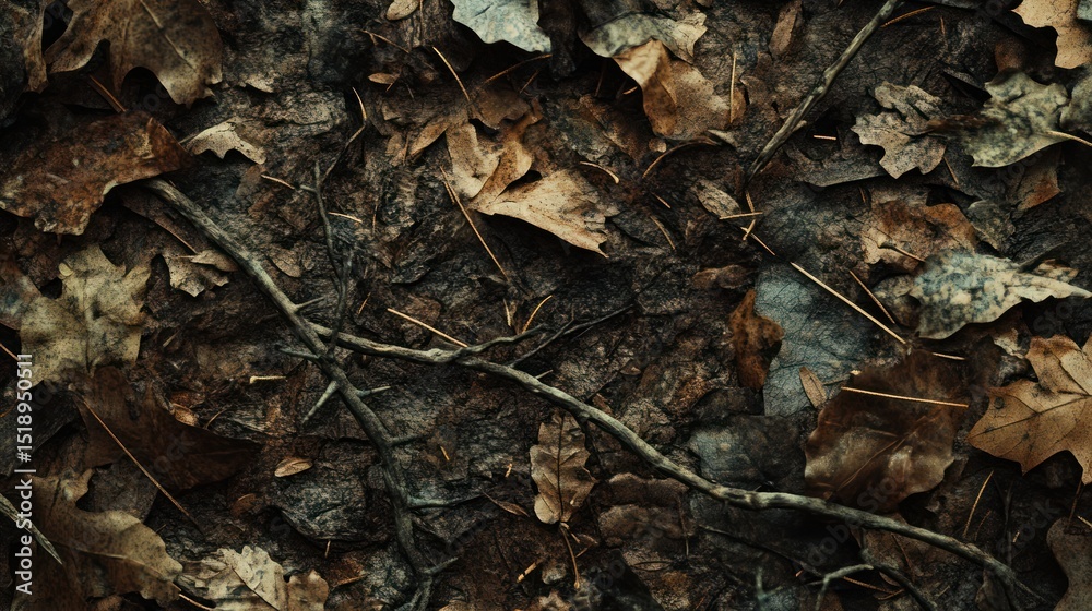 Fototapeta premium Autumnal Forest Floor: A Tapestry of Brown Hues