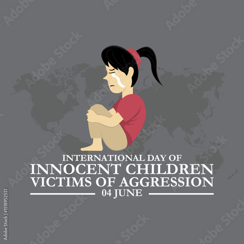 International Day of Innocent Children Victims of Aggression Vector Illustration. International Day of Innocent Children Victims of Aggression. June 4. Template for background, banner, card, poster.