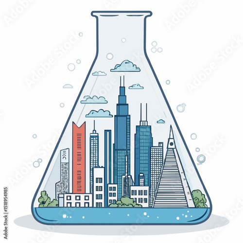 Cityscape in a Lab Beaker