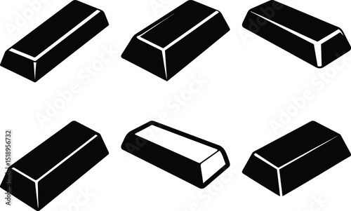 Stylized Gold Ingots Illustration Emphasizing Wealth and Financial Security Concepts