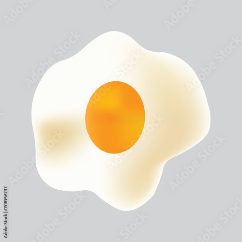 fried egg on white background