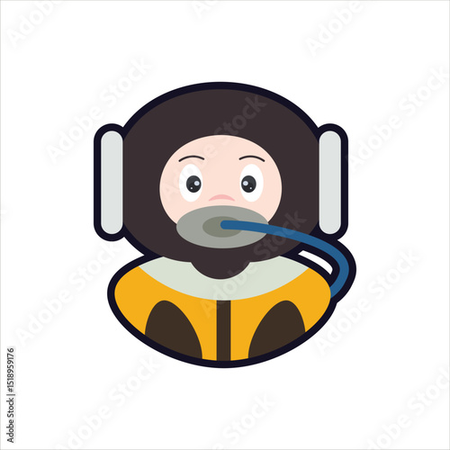 Colored Frogman Cartoon Illustration