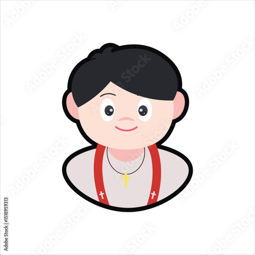 Colored Pastor Cartoon Illustration