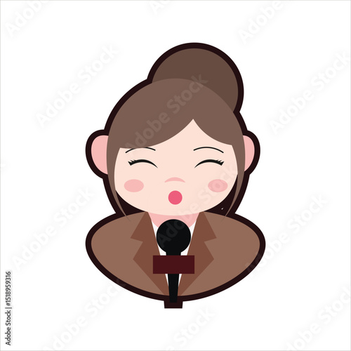 Colored Reporter Cartoon Illustration