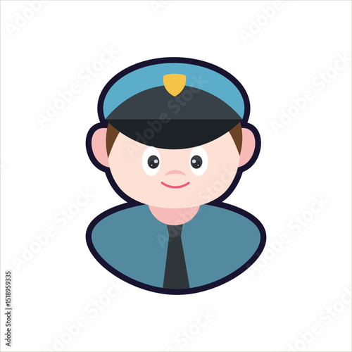 Colored Security Guard Cartoon Illustration