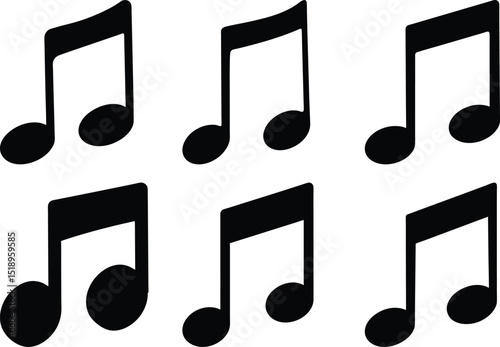 Musical Notes Arranged in a Grid Pattern Perfect for Music Backgrounds
