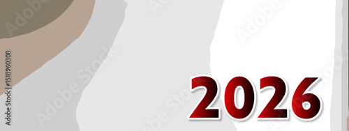 2026 Happy New Year colorful Background Design. multicolor 2026 New year Greeting Card, 2026 long Banner, two thousand twenty six Poster. abstract design with 2026 number. art design background 2026