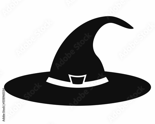 Pumpkin with hat silhouette vector art illustration