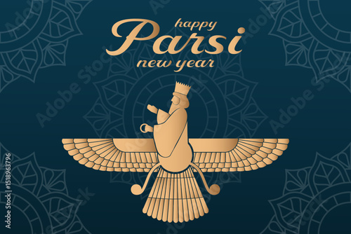 happy parsi new year background illustration in gradient style
