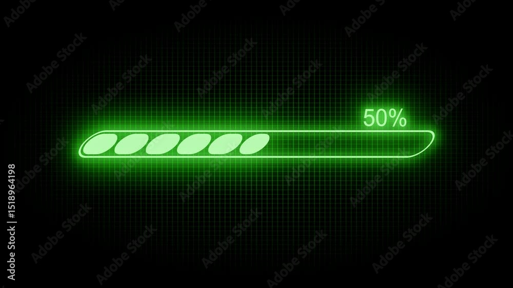 Digital Futuristic Glowing Progress Bar Animation