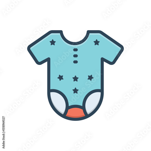 Color illustration icon for bodysuit