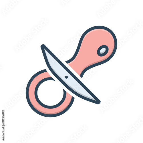 Color illustration icon for nipple