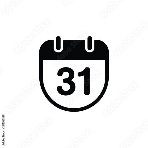 Black Calendar Icon Displaying The Number 31 On A White Background