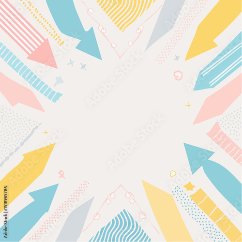 Abstract Pastel Arrow Border Frame  Perfect for Design Projects