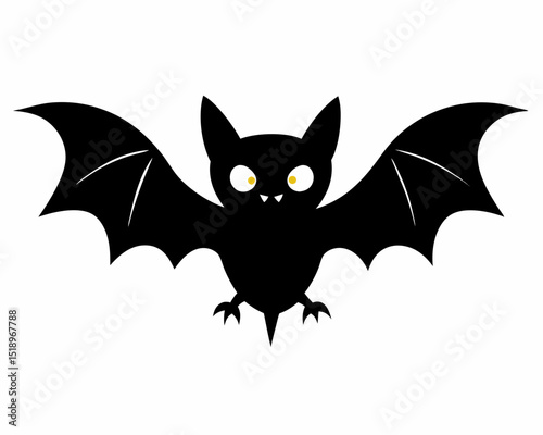 Halloween bat silhouette, Bat silhouette icon with Halloween theme vector