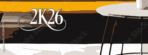 2026 Happy New Year colorful Background Design. multicolor 2026 New year Greeting Card, 2026 long Banner, two thousand twenty six Poster. abstract design with 2026 number. art design background 2026