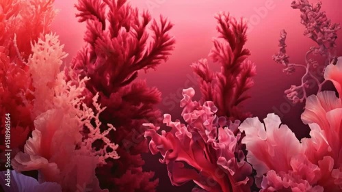 Abstract pink and red coral reef background.