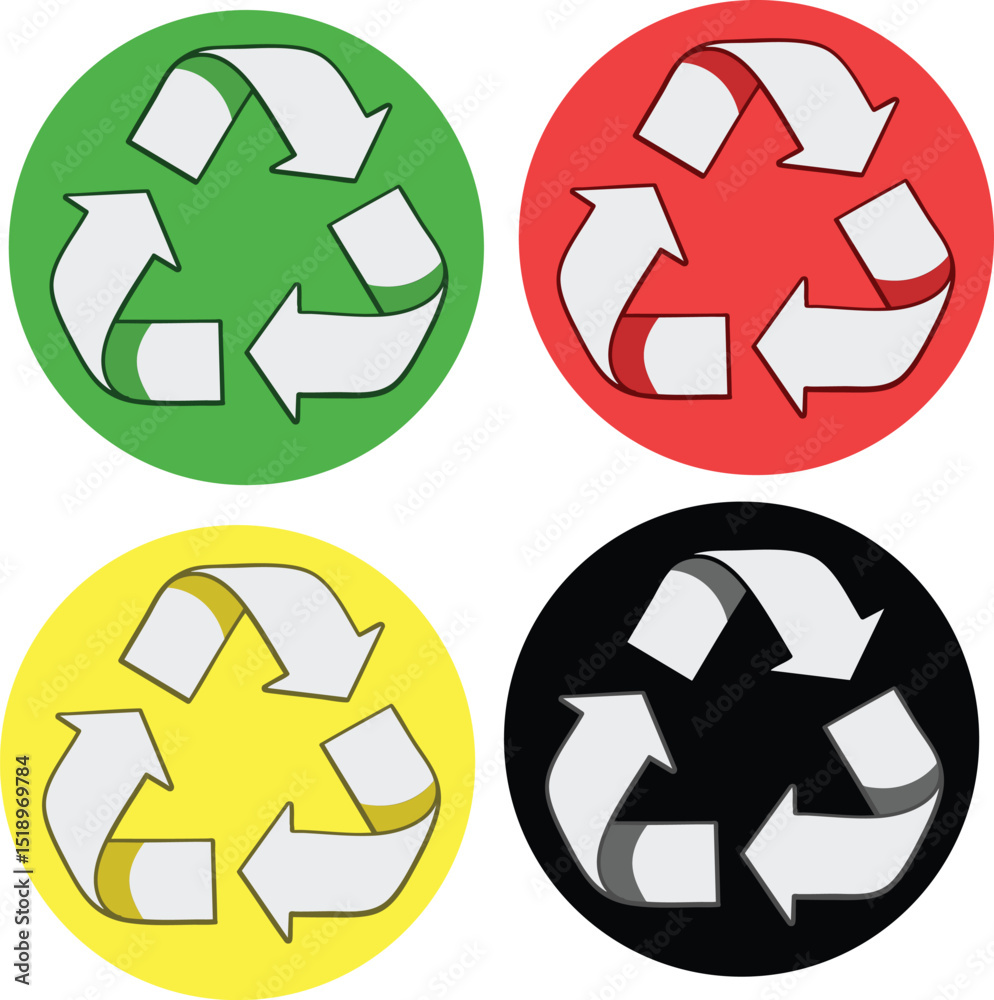 Obraz premium Set of Classic Recycle Icons for Environmental Use