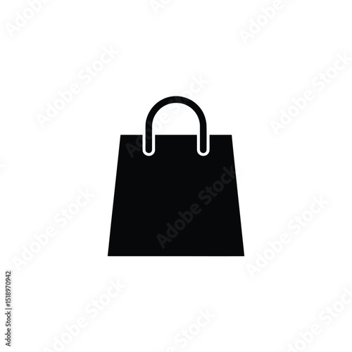 Black Shopping Bag Icon Illustration For Store, Sale, Purchase Symbol Design