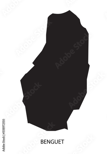 Benguet, Philippines Map in black figure photo