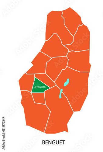 La Trinidad capital of Benguet, Philippines Highlighted on Map photo