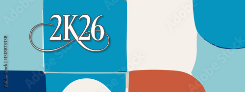 2026 Happy New Year colorful Background Design. multicolor 2026 New year Greeting Card, 2026 long Banner, two thousand twenty six Poster. abstract design with 2026 number. art design background 2026