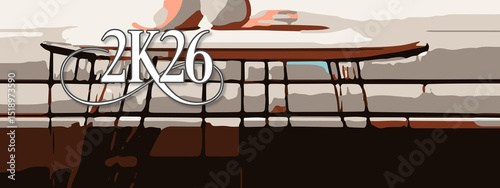 2026 Happy New Year colorful Background Design. multicolor 2026 New year Greeting Card, 2026 long Banner, two thousand twenty six Poster. abstract design with 2026 number. art design background 2026