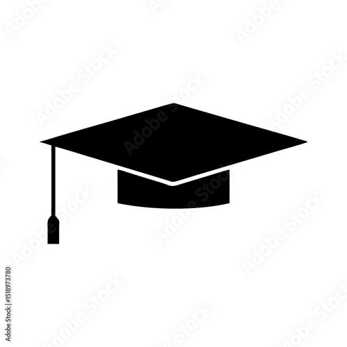 Wallpaper Mural graduation cap isolated on white silhouette vector icon on white background Torontodigital.ca
