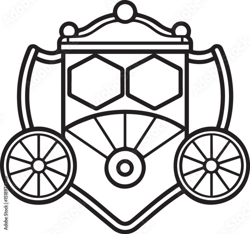 Coach board outline vector and illustration line art