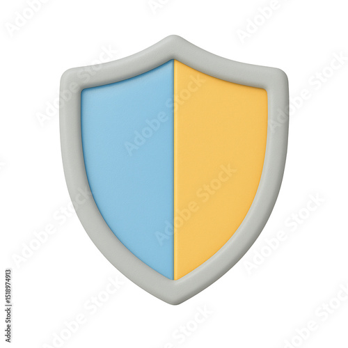 Free Download Blue shield 3D icon in cartoon plastic style, minimal protection symbol, isolated on transparent background, security clipart, defense or antivirus icon, modern design, clipping path included. - GFXLoad