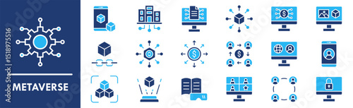 Metaverse icon collection set. Containing design technology, digital, metaverse, futuristic, future