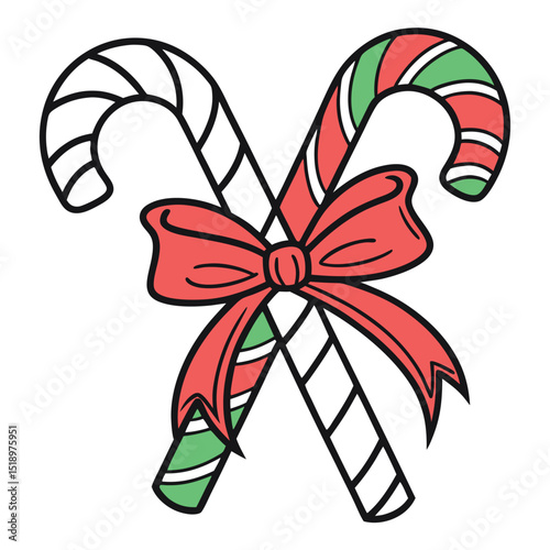 Festive Candy Canes with a Red Bow