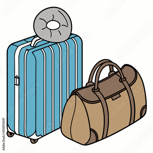 Traveling items for vacations tourism business trip