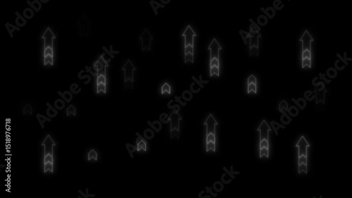 Animation arrow pointing up on blue glow isolated transparent background in 4k alpha channel. suitable for business, investment, financia, Technology abstract background with blue orange arrows