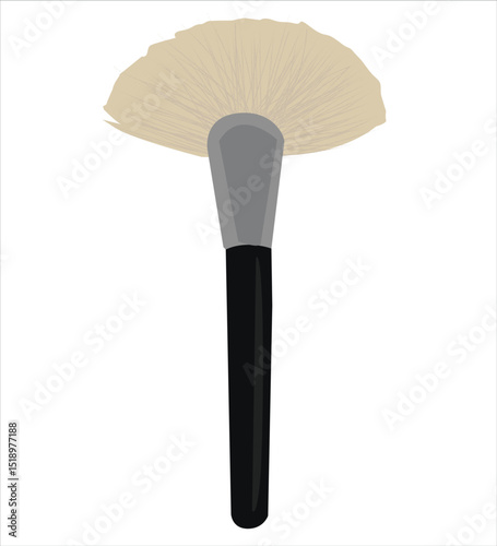 Fan Shaped Makeup Brush, cosmetic branding, 