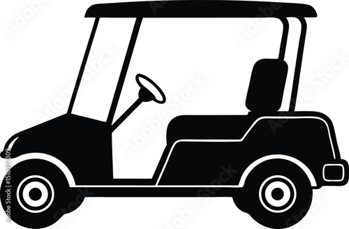 golf car silhouette vector