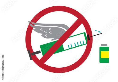 Stop the production of Bird Flu Vaccine. Danger to Lives concept.