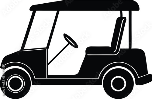 golf car silhouette vector icon