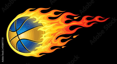 Fiery Basketball in Motion