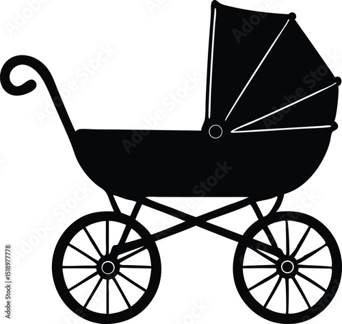 baby carriage isolated vector icon