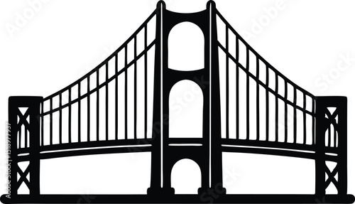 golden gate bridge silhouette vector illustration