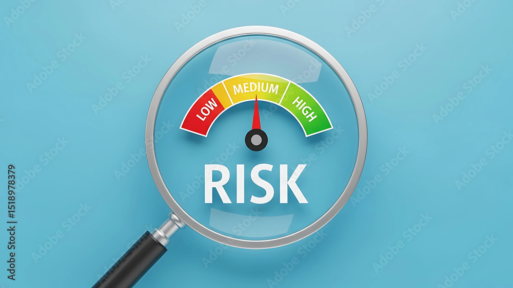 Risk assessment analysis management evaluation strategy planning indicator magnifier tool concept Risk assessment analysis management evaluation strategy planning indicator magnifier tool concept