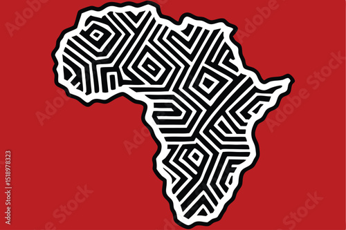 Hand drawn african continent map icon