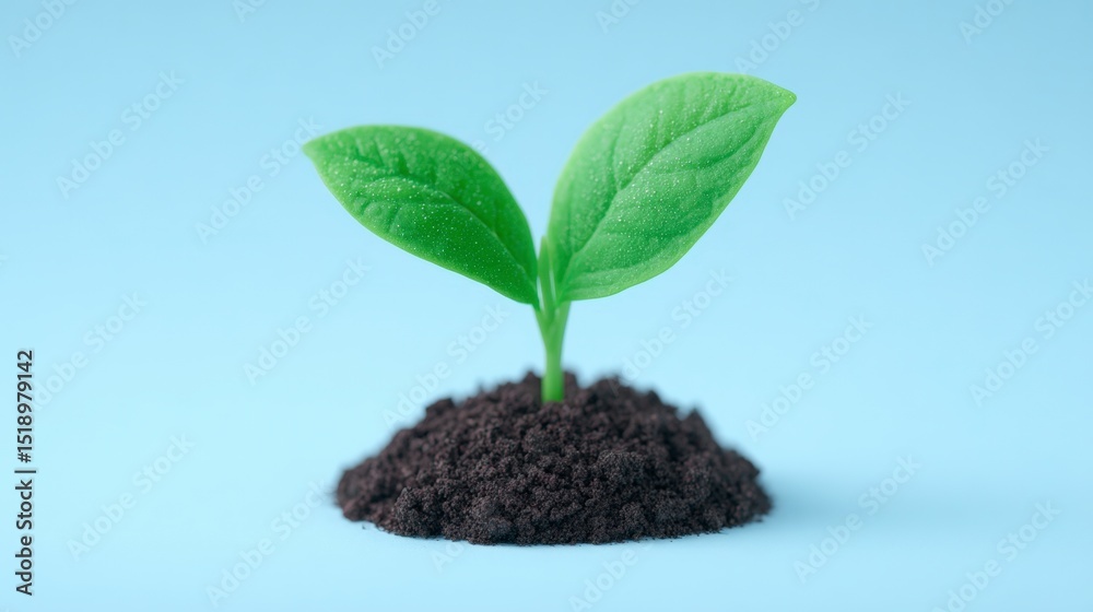 Naklejka premium Growing Seedling Sprout Plant New Life Eco Nature Sustainability Growth Environmen